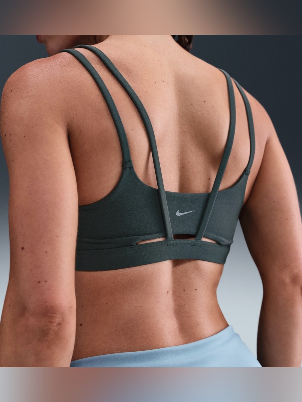 Nike Zenvy Strappy Women's Light-Support Padded Sports Bra DO6608-391 Seaweed S